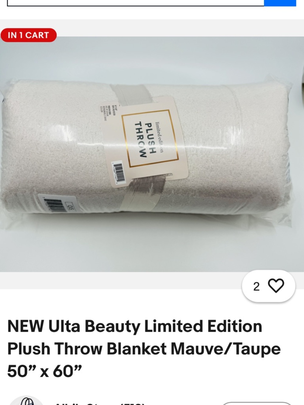 Ulta Beauty Plush Throw Blanket - Cream